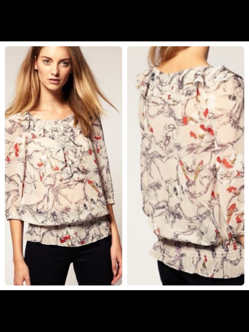Ted Baker Floral Ruffle Blouse